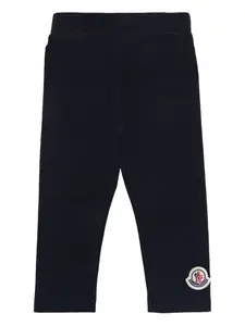 Леггинсы с нашивкой-логотипом Moncler Enfant, синий