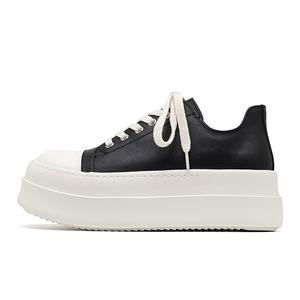 FAPAI Низкие скейтбордные кроссовки унисекс черно-белые с эффектом увеличения роста мужские размеры, цвет Black White Height Increasing (Men's Size)