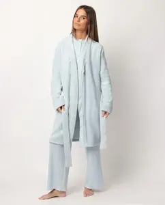 Женская халат с длинным рукавом из теплой ткани Admas, синий