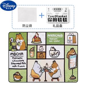 Disney Плед для ног 70х100 см, тонкий, с черной окантовкой, принт Manga Coffee Shop IP
