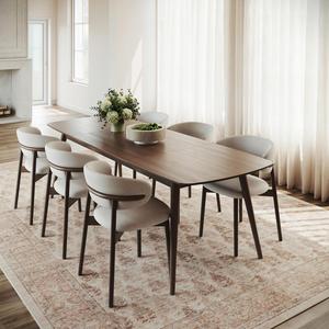 Ковер nuLOOM, 183 x 275 см,  Caria с каймой машинной стирки для гостиной спальни столовой, peach