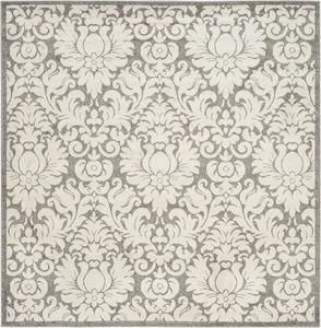 Ковер SAFAVIEH, 275 x 275 см, коллекции Amherst, Dark Grey и Beige, цветочный дамасский узор, без линьки и простой в уходе, идеален для помещений с высокой проходимостью в гостиной, спальне (AMT427R)