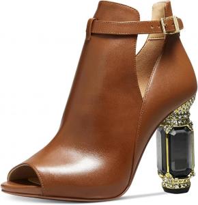 Женские ботильоны FSJ с открытым носком, кристаллами и массивным каблуком, регулируемая пряжка, стильные повседневные туфли для женщин, размеры 4-15 US, Sienna