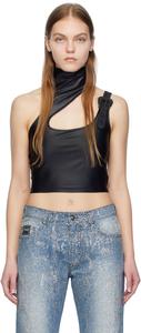 Черный укороченный топ Versace Jeans Couture