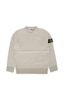 Свитер с круглым вырезом Stone Island Junior, бежевый