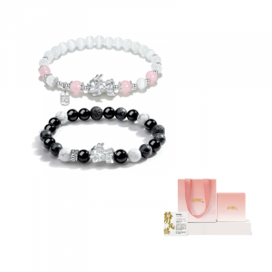 Stylejing Розовый хрустальный браслет, унисекс