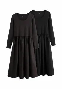 Комплект из двух трикотажных платьев с длинными рукавами стандартного кроя The Set, Black/Chocolate Brown