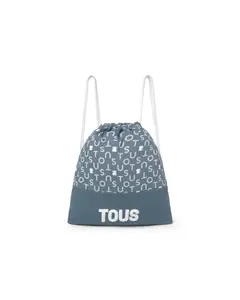 Детский дошкольный рюкзак из хлопка с принтом медвежат и букв Tous, синий