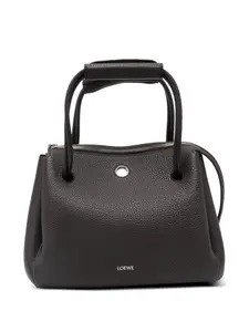 Фактурная сумка-сэтчел с верхними ручками Loewe, коричневый