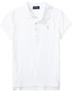 Поло Polo Ralph Lauren Kids Short Sleeve Mesh Polo Shirt, белый