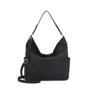 Сумка-хобо Ryder с карманами с цветочным тиснением Mellow World, черный