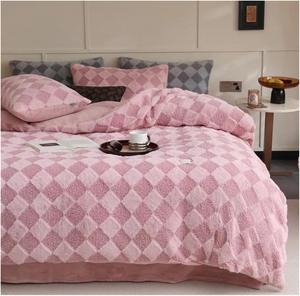 IBDRYKK Комплект постельного белья Diamond молочный вельвет Roze