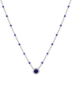 Ожерелье с драгоценными камнями, соответствующими знаку зодиака, из стерлингового серебра, 16 дюймов + удлинитель 2 дюйма Macy'S, sapphire