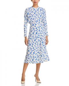 Печатное миди-платье с рукавом долман - эксклюзив Victoria Beckham, мультиколор