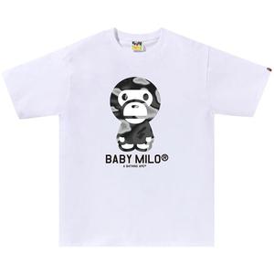 Футболка BAPE Liquid Camo Baby Milo Tee, White/Black