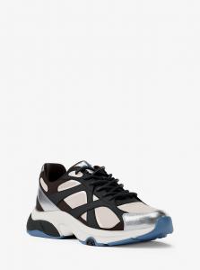 Кроссовки Leo Mixed-Media Trainer Michael Kors, Chocolate Combo