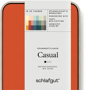 Простыня Schlafgut CASUAL хлопковая 90-100х190-200 см, цвет red mid