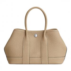 HERMES Нео Гарден 23 Холщовая сумка с телячьей кожей Негонда мини женская С2 Тренч бежевый