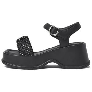 JOSINY Женские сандалии на одной застежке черные, цвет Black