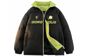 WARRIOR Пуховик серии "Покоряющий ветер и волны" унисекс, Black/Fruit Green