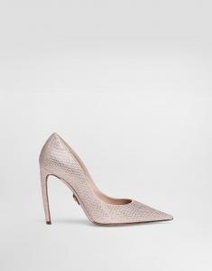 Атласные туфли devotion с кристаллами Dolce & Gabbana, мультиколор