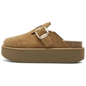 Женские тапочки с закрытым носком Staccato, Ностальгический серый (с меховой подкладкой)