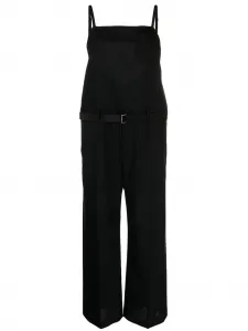 Комбинезон из шерсти с поясом SACAI, черный