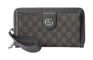 GUCCI Кожаный кошелек Ophidia Canvas With Leather Binding мужской Gray & Black