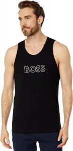 BOSS Мужской майка с логотипом Outline из хлопка, Dark Black
