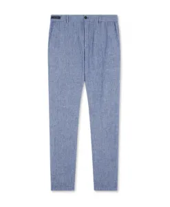 Льняные брюки-чинос с завязками Paul & Shark, синий