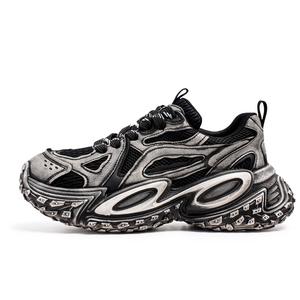 Амортизирующие, дышащие, увеличивающие рост низкие массивные кроссовки для мужчин JKEM, Black