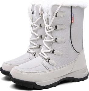 Женские зимние ботинки водонепроницаемые с меховой подкладкой, теплые, легкие, ботильоны на высокой подошве, на молнии, с противоскользящей подошвой, повседневные уличные ботинки, теплые, удобные с меховой подкладкой для женщин Generic, B