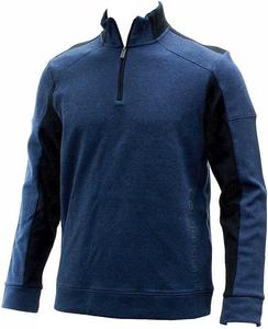 Мужской свитер Calvin Klein с длинным рукавом и Q-Zip, цветной блок, двойной трикотаж, Navy Combo