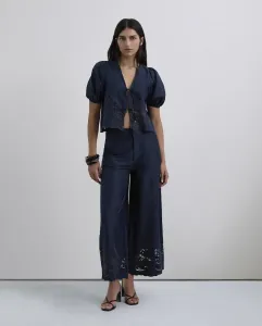 Женские широкие брюки-кюлоты с вышивкой Scalpers, синий