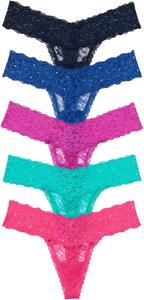 Victoria's Secret Женские кружевные стринги, трусики для женщин, набор, Brights Mix