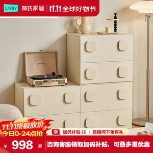 Lin'S Home Furnishing Комод для спальни и гостиной из массива дерева, серия Luoman UN6E, винтажный стиль
