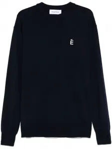 Свитер из шерсти мериноса с круглым вырезом Études Studio, синий