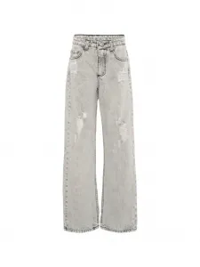 Джинсы с эффектом потертостей John Richmond Junior, серый