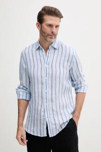 Льняная рубашка United Colors Of Benetton, синий