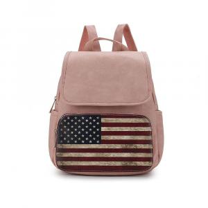 Mkf Collection Женский рюкзак из веганской кожи Regina с принтом флага от Mia K MKF Collection, цвет Rose Pink