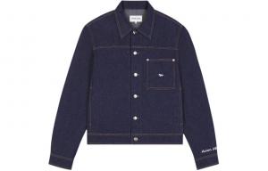 Maison Kitsune Джинсовая куртка с вышитым логотипом, Black