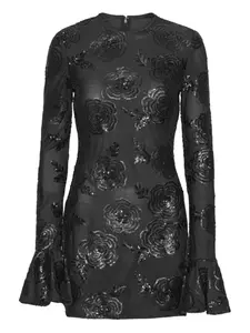 Мини-платье с длинными рукавами Rotate Birger Christensen, черный