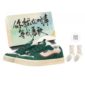 JimiXiong Женские низкие скейтерские кеды Green с коробкой и носками в подарок, цвет Green+Box+Gift Socks