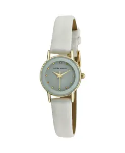 Женские белые часы на ремешке из искусственной кожи 24 мм Laura Ashley