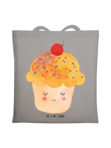 Mr. & Mrs. Panda Сумка-шоппер с изображением кекса, без надписи, светло-серый