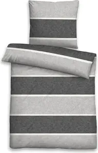 Двустороннее постельное белье Melange Flannel 0840506-017 Размер 135x200 см, цвет: штормовой серый Biberna