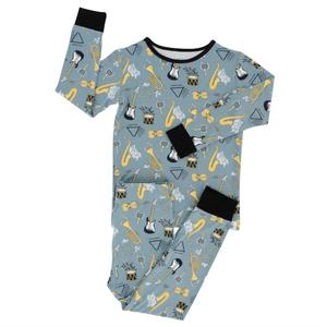 Пижамный комплект Big Kid Boy On That Note в сером цвете Sweet Bamboo, серый