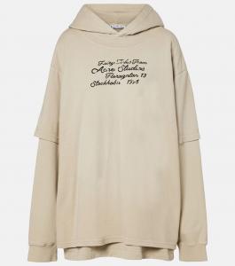 Многослойная хлопковая толстовка Acne Studios, Faded Beige