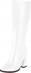 Модные и элегантные сапоги до середины икры, высокие сапоги до колена, высокие сапоги на каблуке, женские рабочие сапоги до середины икры Generic, White