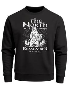 Neverless Свитшот 'The North' в черном цвете